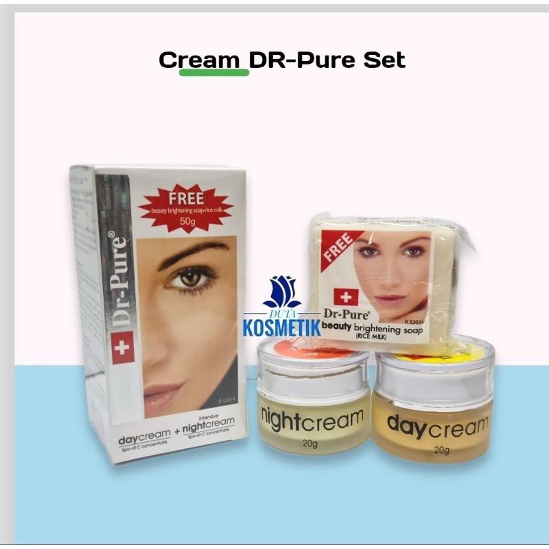 CREAM DR PURE SET SIANG &amp; MALAM + SABUN BPOM