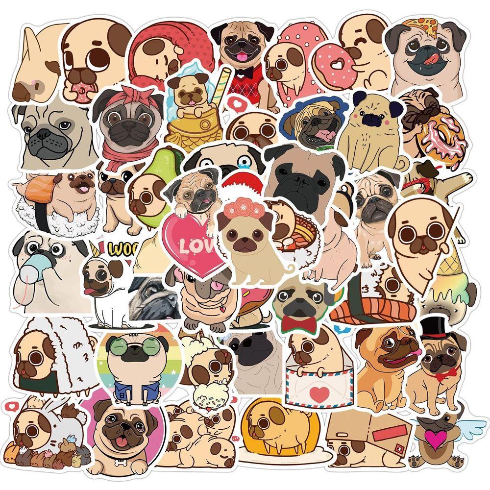 Agustinina Hewan Anjing Stiker Kartun Stiker Lucu 50 Pcs/pack DIY Scrapbook Gitar Stiker Laptop Stiker Alat Tulis Stiker Koper Stiker Hewan