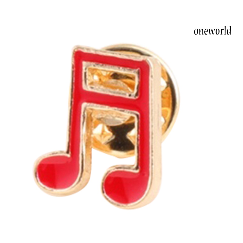 OW@ 1Pc Unisex Cartoon Music Note Lapel Badge Pin Jeans Decor Enamel Brooch Pin