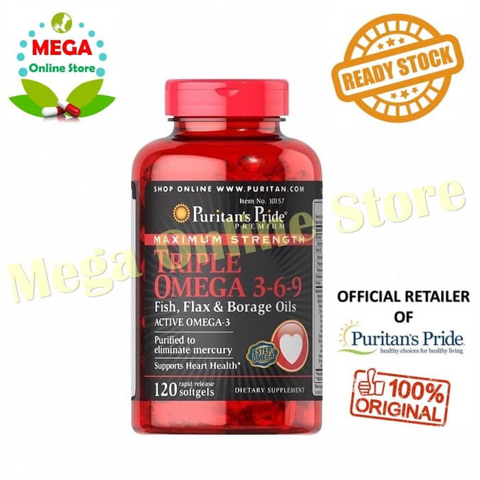 Puritan Pride Maximum Strength Triple Omega 369 120 Softgels omg