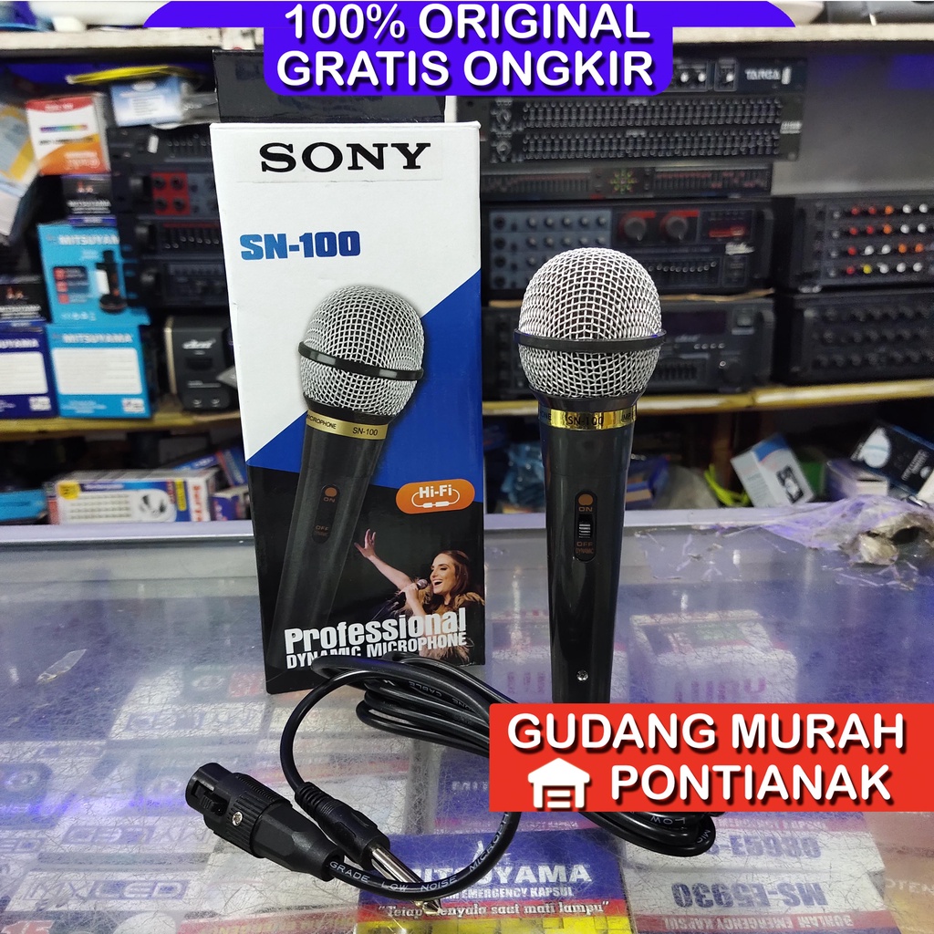 MIC SONY /MICROPHONE SONY /MIC KARAOKE MUSIK/MIC MASJID ACARA PODIUM SN 100