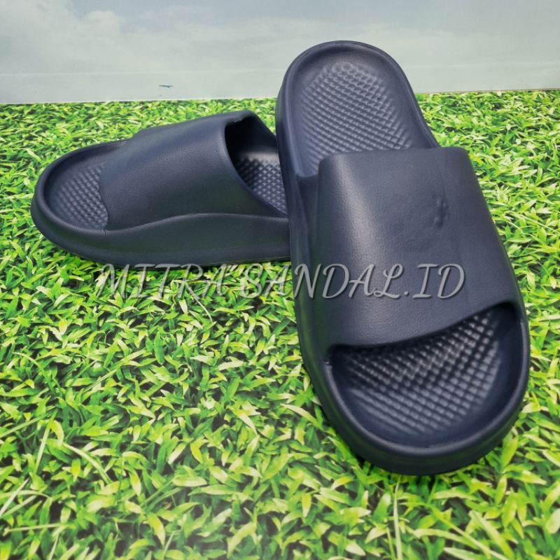 HEMA Sandal Slide Cowok Cewek SMILE/Sandal Slop Rumahan/Sandal Anti Slip/Sendal Selop Full Karet