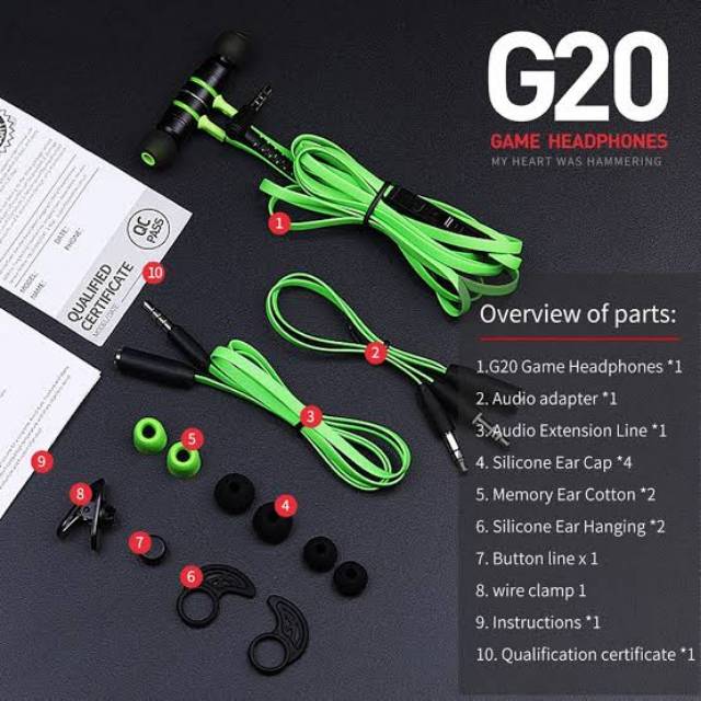 Plextone G20 Mark III / IV Gaming Earphone Sport Earphone Headset Magnetic Original / QKZ AK6