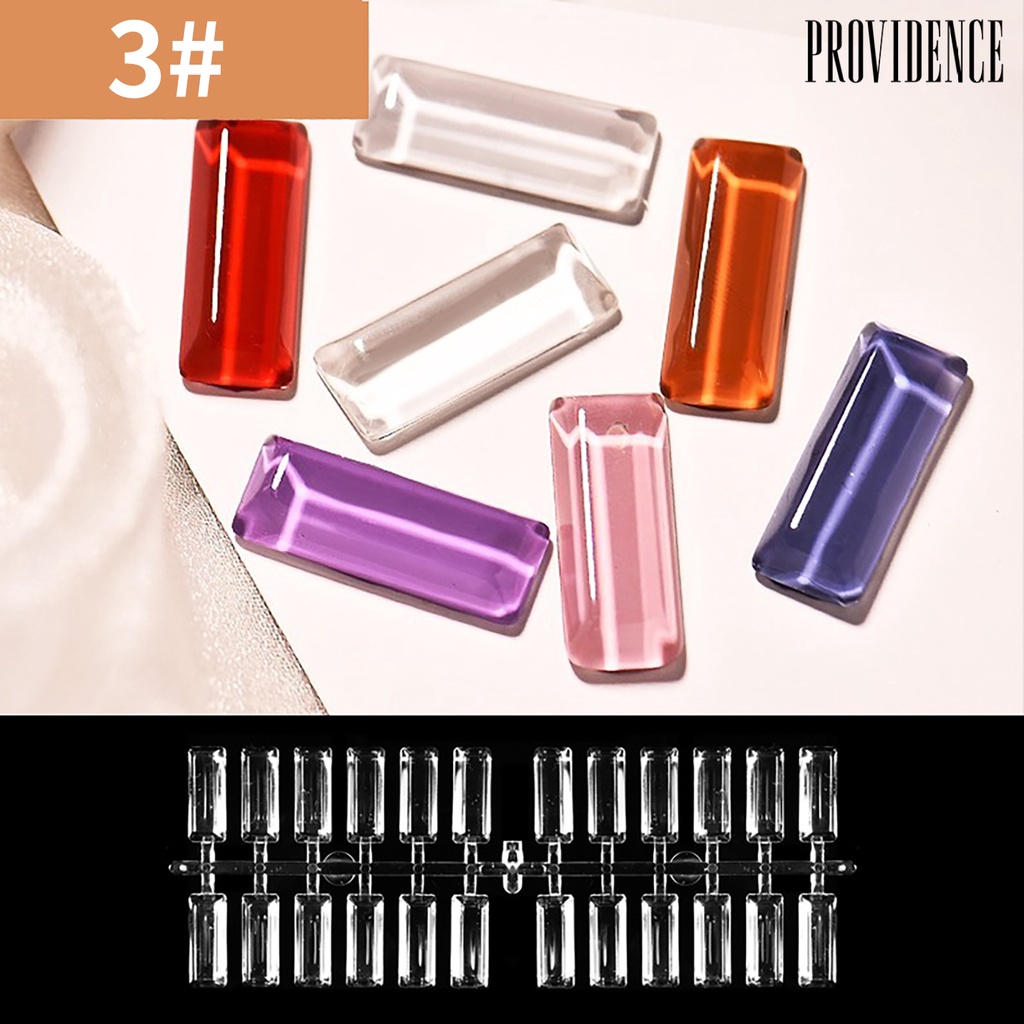 Providence 24pcs / Set Stik Display Kuku Palsu Transparan Aneka Bentuk Untuk Latihan Nail Art / Manicure