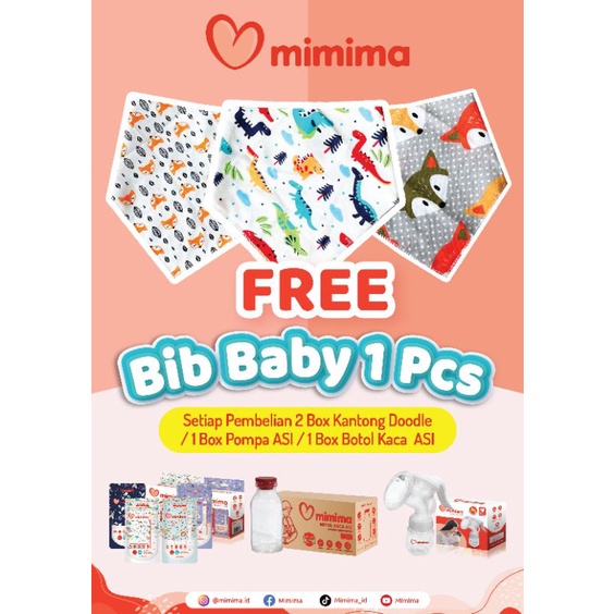 [FREE Bibs/Slabber] MIMIMA Botol Kaca ASI Tutup Karet Isi 10 pcs Botol ASI Perah ASIP Botol Vial Food Grade BPA Free