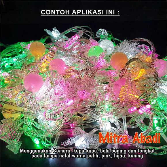 Aksesoris Lampu Natal Model Tongkat Permen (1 SETT = 10 pcs)