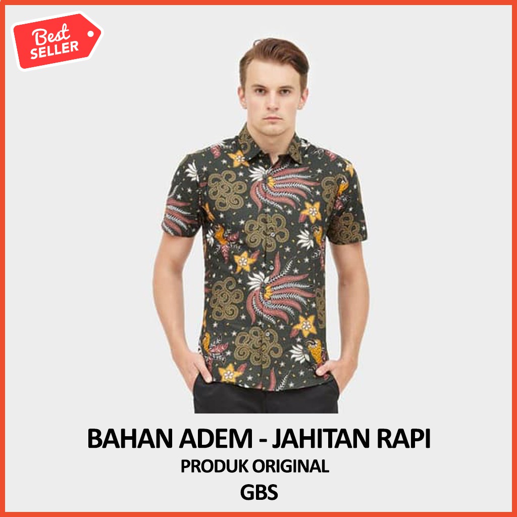  Kemeja  Batik Pria  Modern Lengan  Pendek  Casual Modis Slim Fit Trendy Masa  Kini  OS 179 Shopee 