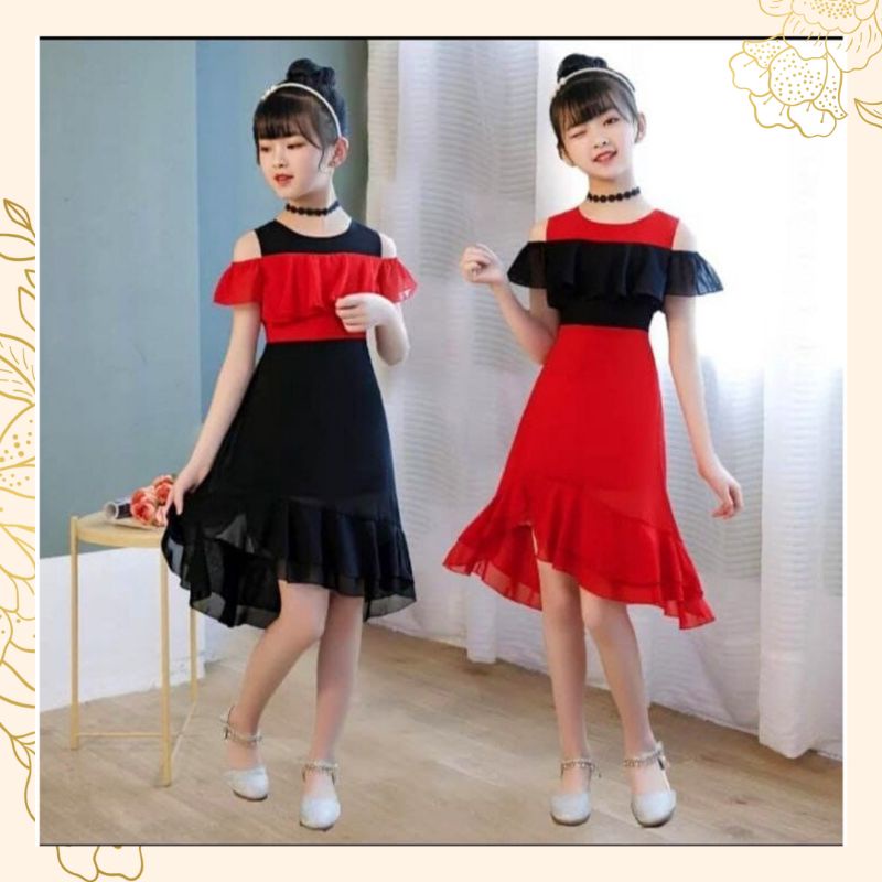 Dress Anak Perempuan - Baju Anak Pesta Umur 7-12 Tahun - Baju Anak Korean Style