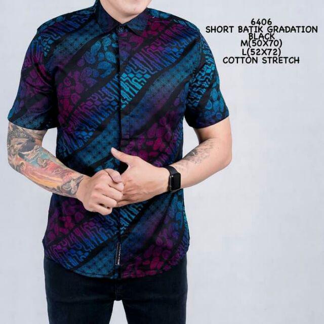 BIG SALE 4.4 New Arrival Distro Batik Pria Bordir Sogan Batikaf Notoarto Batik Ipnu-Ippnu Hem Pria-GRADASI PNDK BIRU