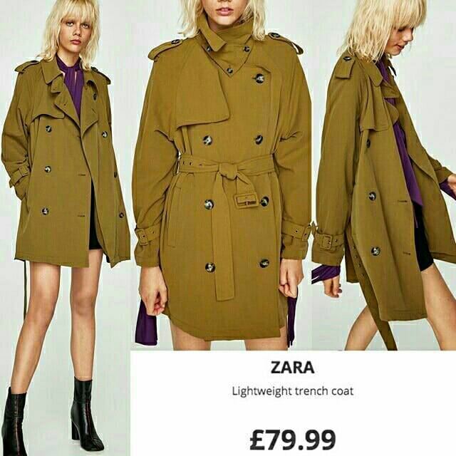 zara olive green trench coat