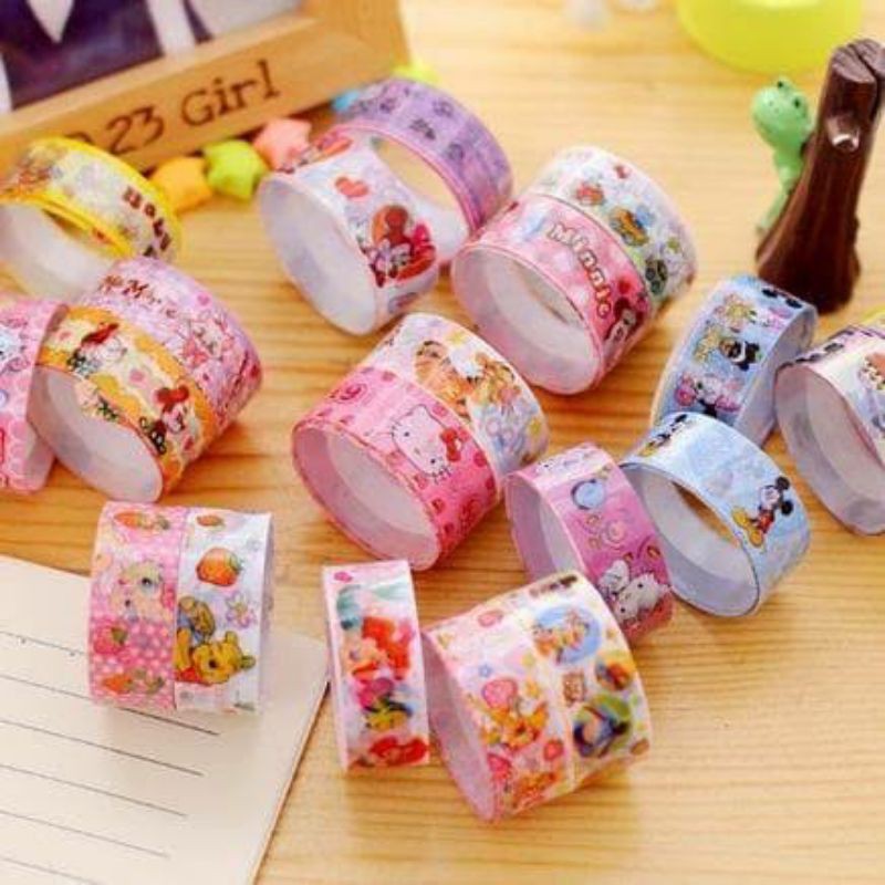 

isolasi karakter kartun solatip cartoon lem mickey hello kitty