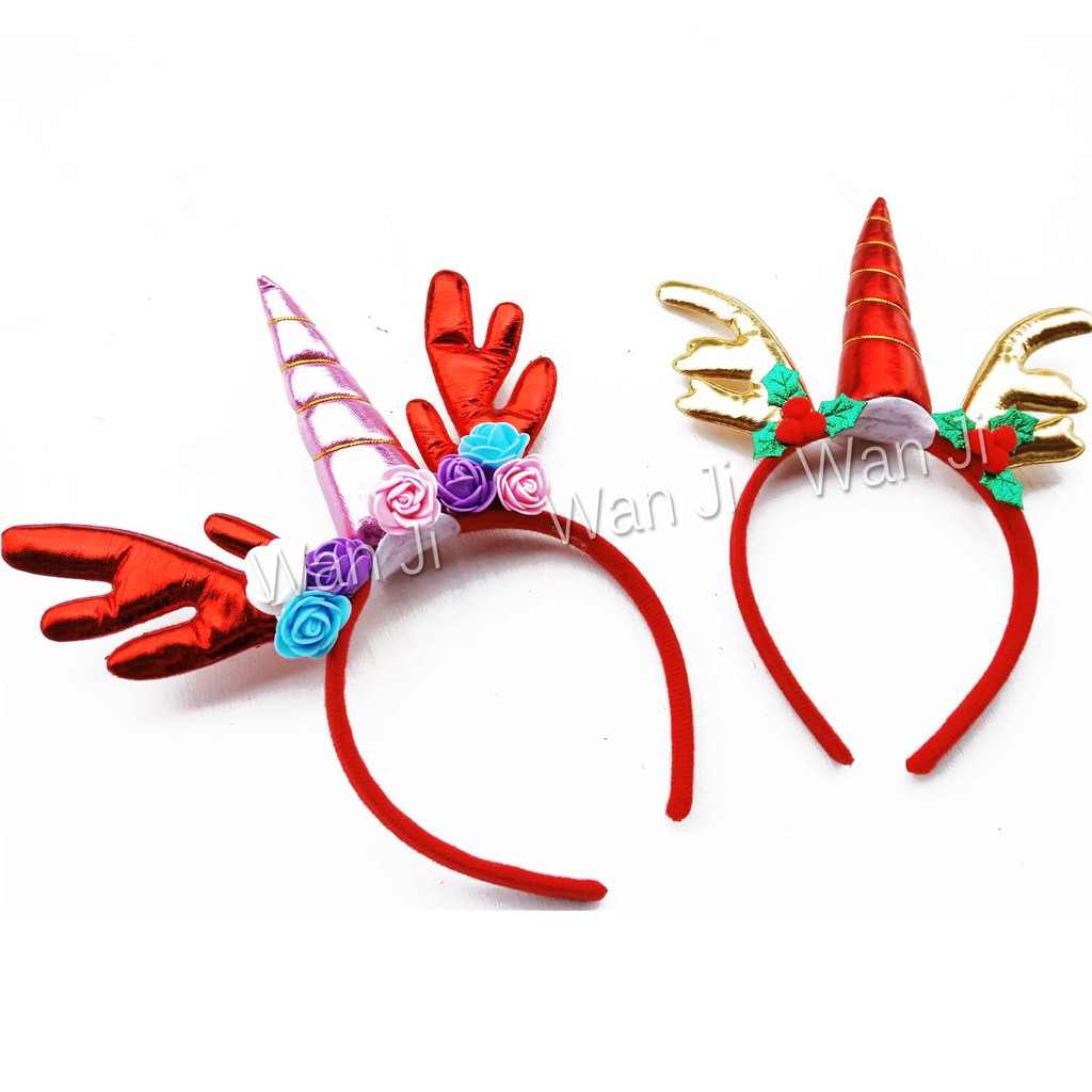 BN 44-46 Bando Natal Unicorn | Topi Natal | Aksesoris Christmas