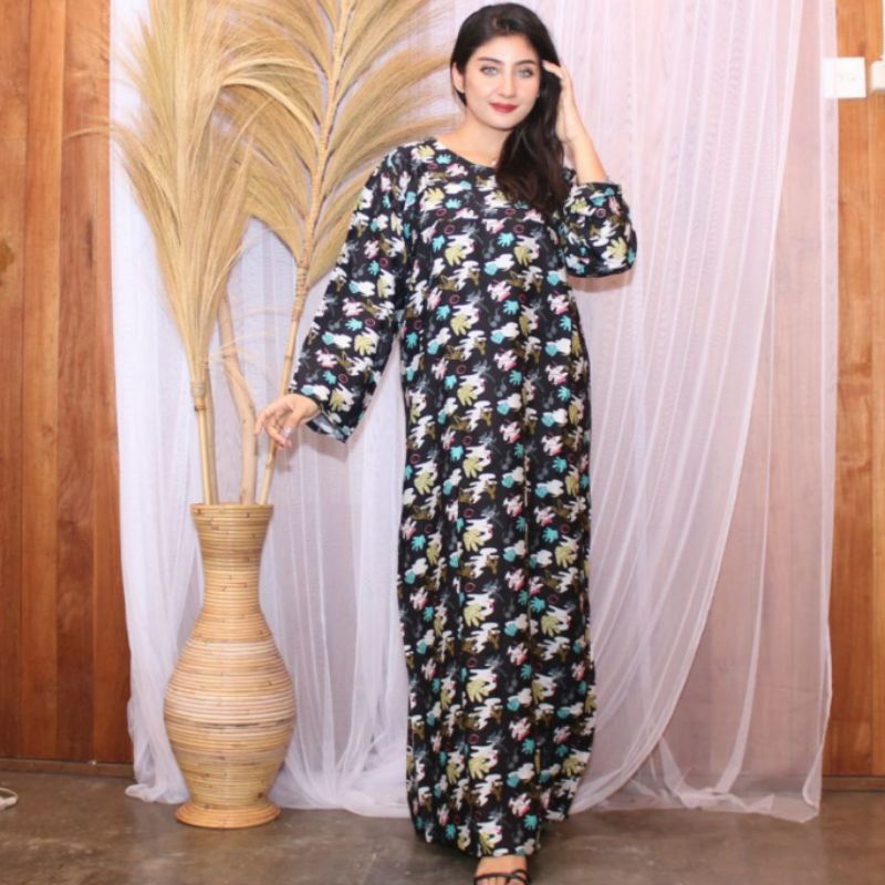 Gamis Cantik Motif Bunga Daster Panjang Bali