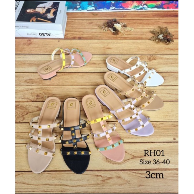 ABBUSHOES RH 01 hak tahu mules stut Rayana 3cm 36/41