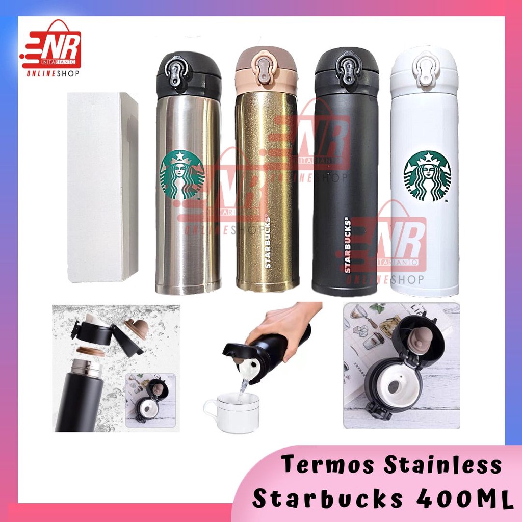 Termos Air Minum Stainless Starbucks - Termos 400ml - Tumblr Termos Starbucks - Termos Panas Dingin