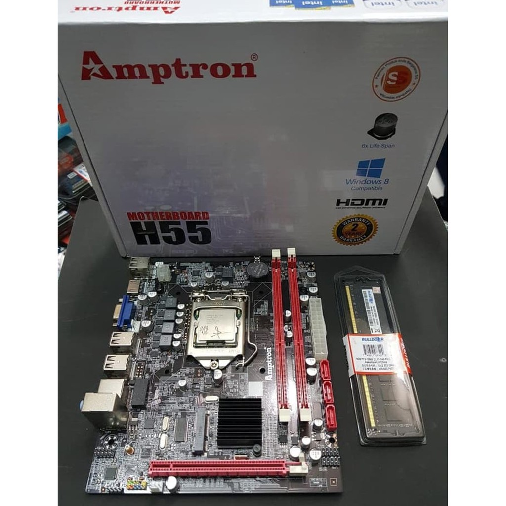 Paket Motherboard Amptron dan processor core I3 Berkualitas