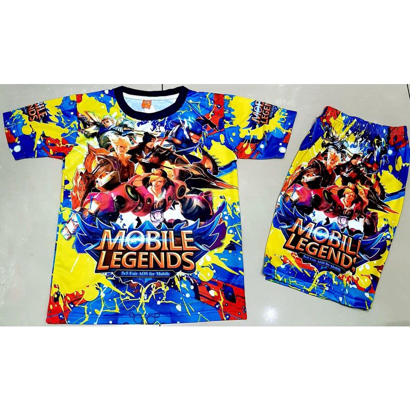 sandisean/ setelan mobile legend anak laki laki  - Setelan baju celana anak gambar Mobile legends