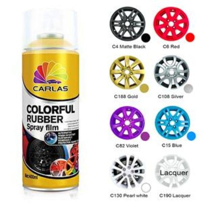 CARLAS RUBBER PAINT ALL COLOR CAT CARLAS PILOX CARLAS BODY VELG BUMPER UNIVERSAL ORIGINAL 400ML