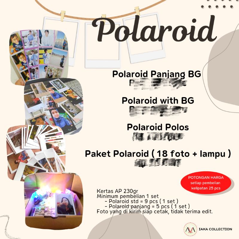 Polaroid panjang / Polaroid Strip / Polaroid BTS / Polaroid KPop