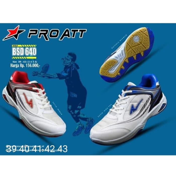 Sepatu Badminton Bulutangkis Sepatu pro ATT BSD 640 SNEAKERS - BSD Putih Merah Grosiran