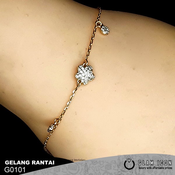 Gelang Rantai Gaya Korea Wanita Aksesoris Gelang Wanita bandul bunga G0101 GRG