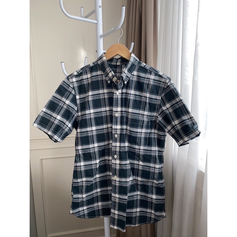 Kemeja pria lengan pendek / short sleeve / flanel Muji - kotak-kotak / plaid