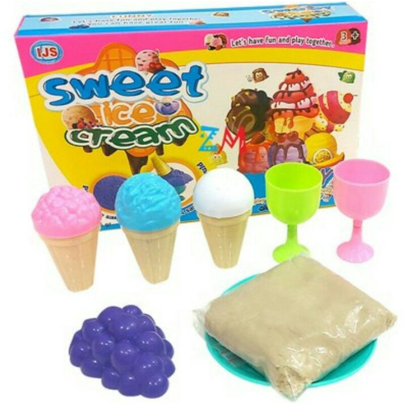 Mainan pasir kinetik Sweet ice cream DIY