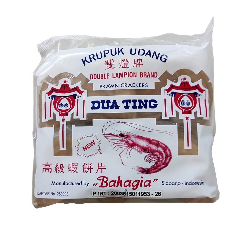 

Kerupuk Udang Mentah Dua Lampion / Double Lampion / Dua Ting Ukuran Besar 500g