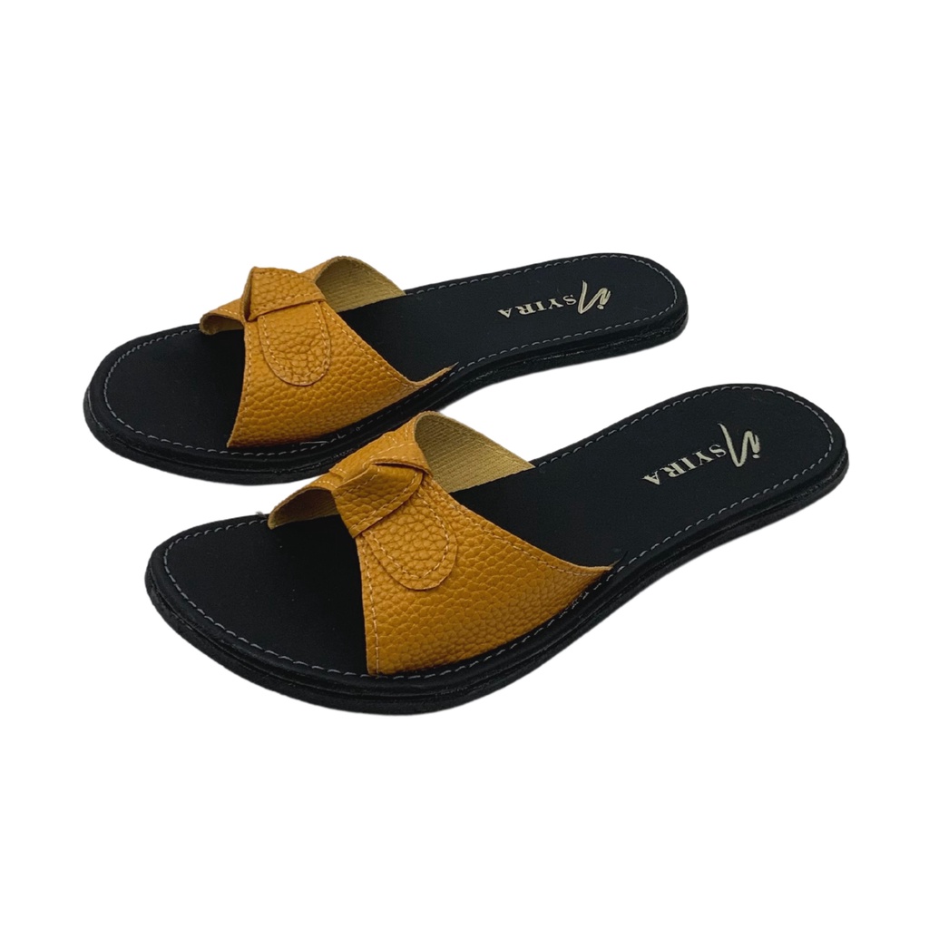 Insyira - Sandal Papirut Elfrida / Sandal Slop Wanita Non Slip Alas Hitam