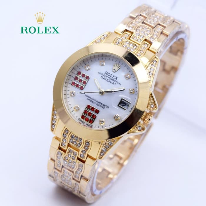 JAM TANGAN WANITA MEREK ROLEX R-R012 TALI RANTAI