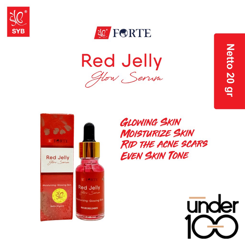 ❤ UNDER100 ❤  SYB Forte Red Jelly Glow Serum | Gold Acne Vitamin C Aloe Collagen Face Serum 20g | BPOM