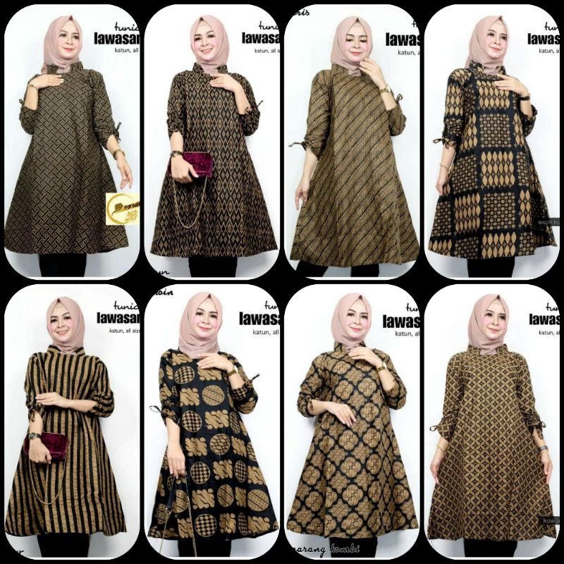 Tunik Batik Wanita Modern Terbaru Allsize Ld 110  Atasan Batik Wanita Seragam Murah