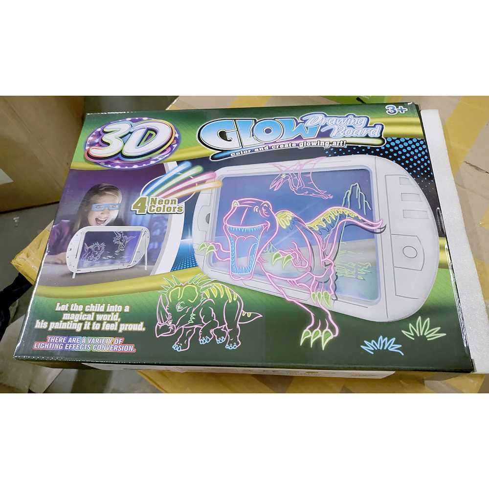 Mainan Menggambar 3D Magic Drawing LED Dinosaur