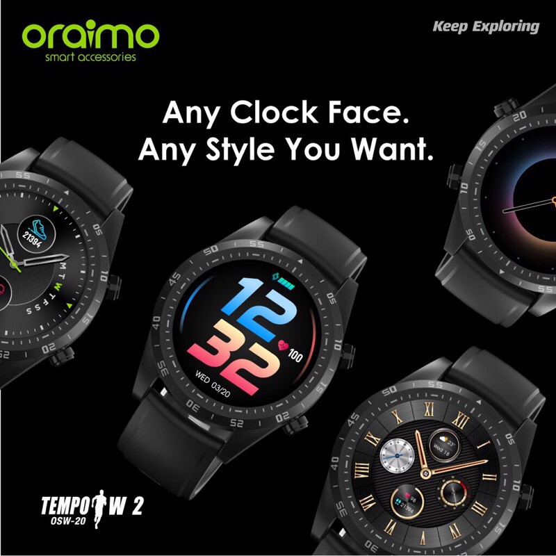 Oraimo OSW-20 Smart Watch Jam Tangan Pintar Full Touch Screen Ultra Slim - Garansi Resmi 1 Tahun