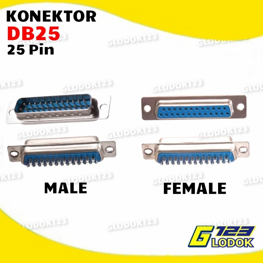 Konektor Connector DB25 Male Female Cowo Cewe Parallel 25 Pin