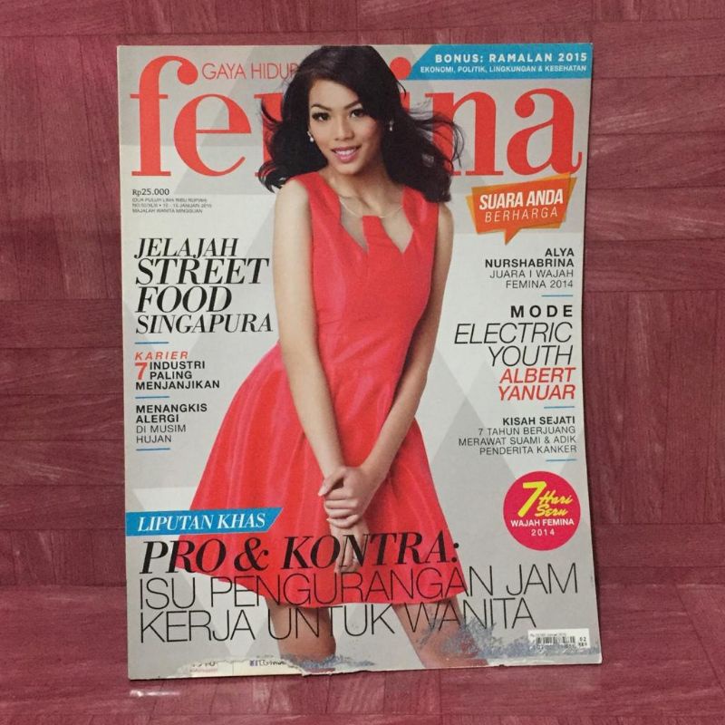 Majalah Femina No. 2/XLIII, Tahun2015, Cover Alya Nurshabrina