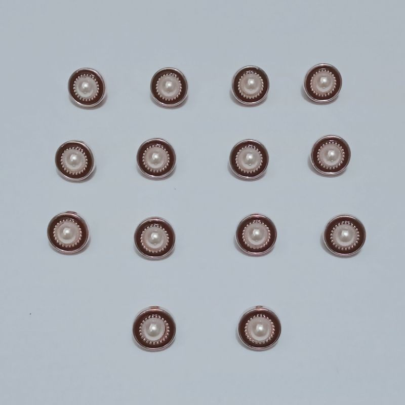 COD Isi 100 pcs Diameter 11mm /13 mm - Kancing Baju Mutiara - Kancing Jamur Mutiara Silver Gold