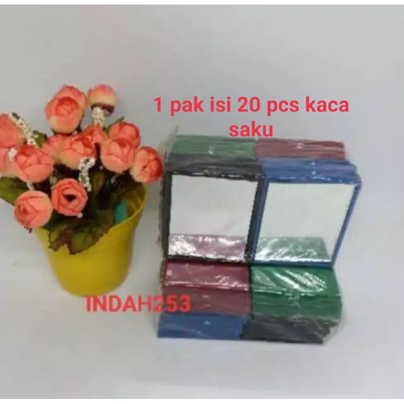 KACA SAKU KOTAK KECIL ISI 1 PAK 20 PCS UKURAN 6×5 CM(Bonus Tambahan Bubble wrap)