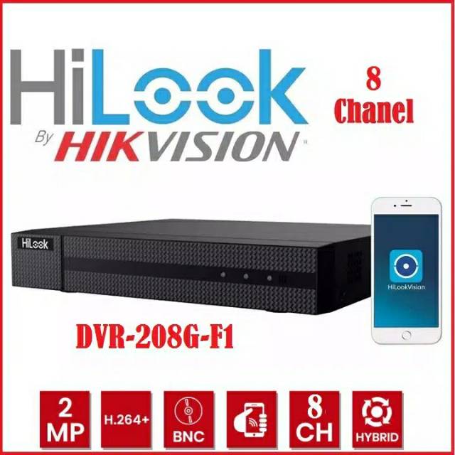 DVR HILOOK 8CH - 8 CHANNEL 1080P DVR-208G-F1 BY HIKVISION 8CHANEL 8CHANNEL