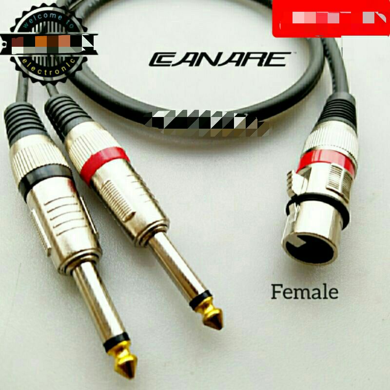 kabel canare xlr female to 2 akai mono 6,5 male