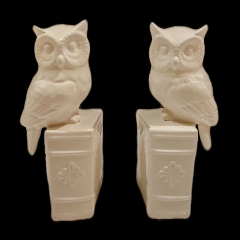 PAJANGAN WHITE OWL 24 x 10 x 8 cm PENYANGA BUKU BOOK END RAK BUKU BURUNG HANTU PUTIH WHITE