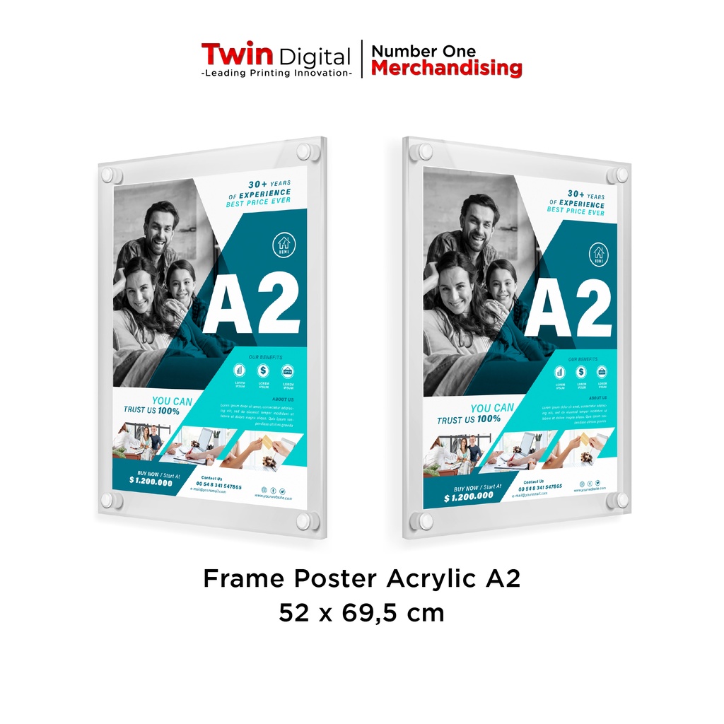 Twindigital Frame Akrilik Display Poster Acrylic A2 - Poster Acrylic A2