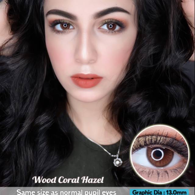 ORIGINAL Softlens EOS Coral Wood Hazel (Coklat) Brown Cokelat Soflen Soflens Soft Lens Soflent Softl