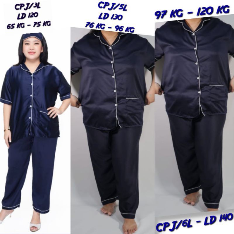 BAJU TIDUR POLOS JUMBO/PIYAMA BIG SIZE LD 120 130 140/PAJAMAS SET CELANA