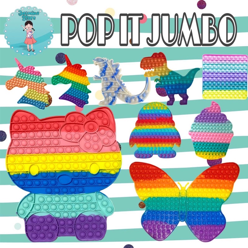 Pop It Jumbo 20cm/Mainan Pop It Super Jumbo 30cm/Pop It Super Jumbo Kupu-kupu/Free Bonus