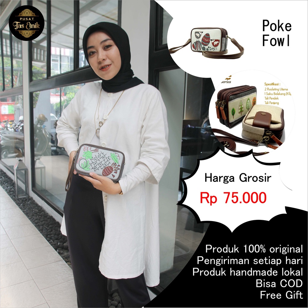 Jual Marawa Poke Fowl Dompet Selempang Wanita Etnik Original