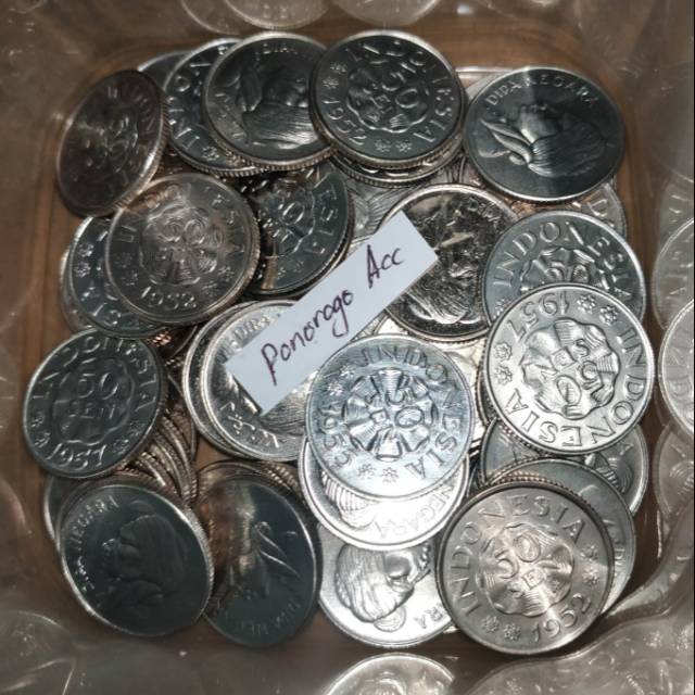 (USED/CUCI KINCLONG) Uang kuno koin 50 sen diponegoro bahan mahar nikah 2020 20 rupiah 2021 21 rupiah 1 rupiah 5 2 rupiah