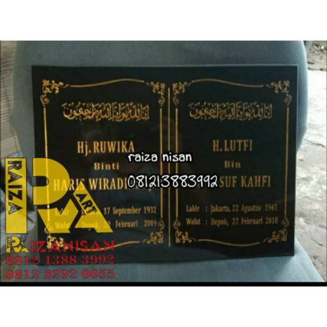 Batu nisan lempeng nama bentuk buku