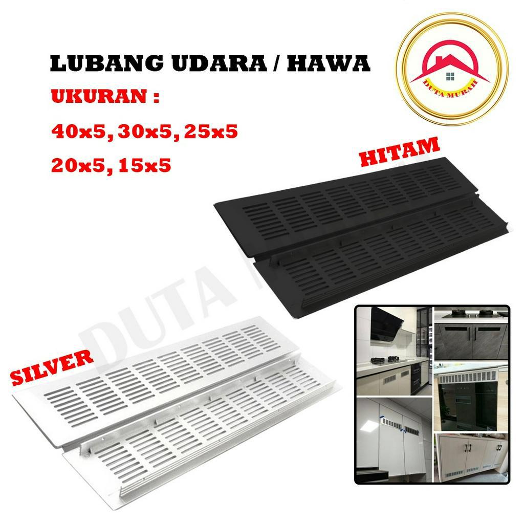 Sarangan Saringan Lubang Hawa / Lubang Udara / Lobang angin / Saringan Udara Kotak Ventilasi Warna Hitam Dan Anodize (Ukuran 5 x 15,20,25,30 cm)