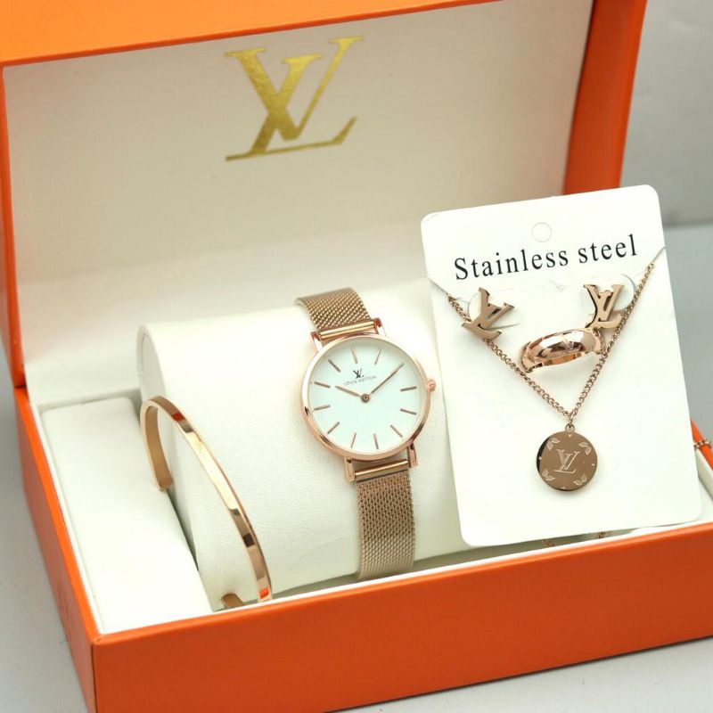 Jam Tangan Wanita Mewah Set Lengkap Include Box